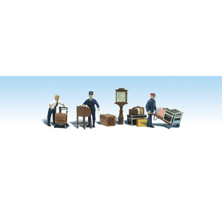 WOODLAND SCENICS HO Figures: Depot Workers & Accessories