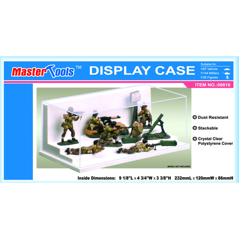 TRUMPETER Step Display Showcase for 1/64 Autos, 1/32 Figures & 1/87 Tanks (9"L x 4.75"W x 3.4"H) Black Base