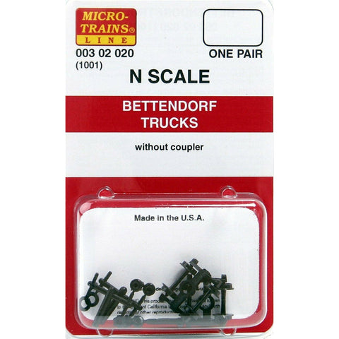 MICRO TRAINS N Bettendorf Trucks w/o couplers 1 pr (1001)
