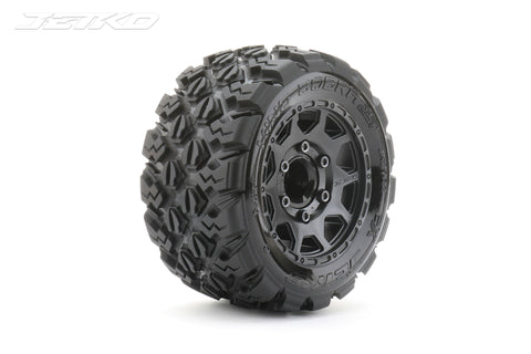 JETKO 1/10 ST 2.8 King Cobra Tires Mounted on Black Claw Rims,