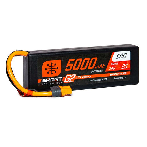 SPEKTRUM SMART-G2 LIPO 7.4V 2S 5000mah 50C W/ IC3