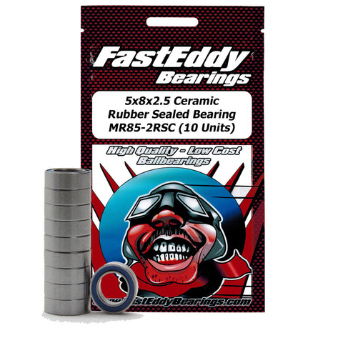 FASTEDDY 5x8x2.5 Ceram Rub Sld Bearing MR85-2RSC (10 Units)