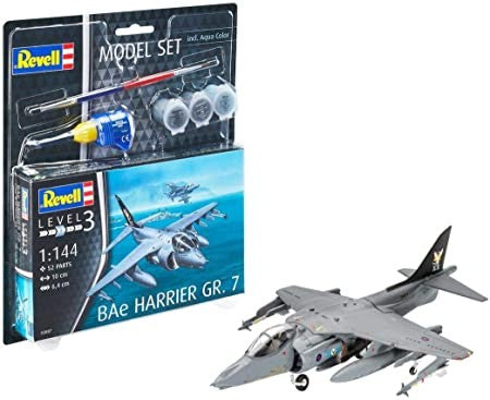 REVELL 1/144 BAe Harrier Gr7 Aircraft w/paint & glue