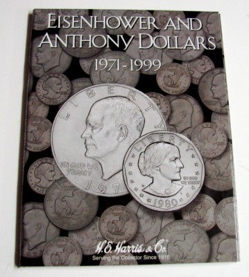 H.E. HARRIS Eisenhower & Anthony Dollars 1971-1999 Coin Folder