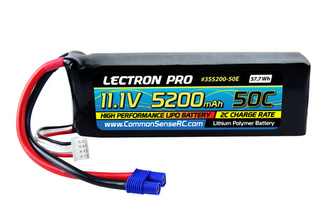 LECTRONPRO LIPO 11.1V 3S 5200mah 50C W/ EC3