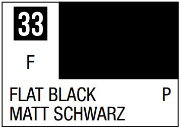 MR HOBBY 10ml Lacquer Based Flat Black
