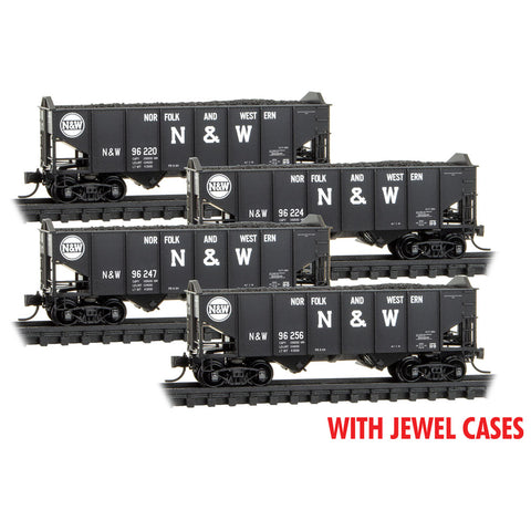 N 2-BAY OPEN HOPPER 4-PACK N&W JEWEL CASES