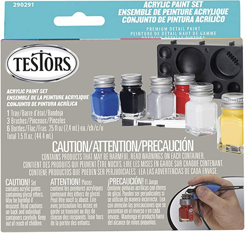 TESTORS  Acrylic 6 Piece Paint Set, Primary