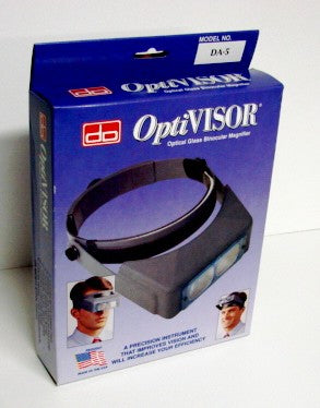 OPTIVISOR Binocular Headband Magnifier w/Glass Lens Plate 2.5x Power at 8"