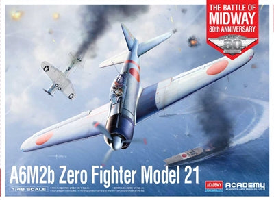 ACADEMY 1:48 A6M2b Zero Fighter Model 21 "Battle of Midway"