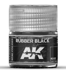 Real Colors: Rubber Black Acrylic Lacquer Paint 10ml Bottle