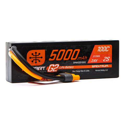 SPEKTRUM SMART-G2 LIPO 7.4V 2S 5000mah 100C W/ IC3