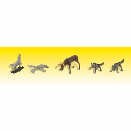 WOODLAND SCENICS HO Figures: Wildlife Standoff