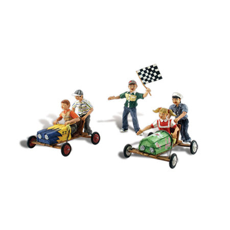 WOODLAND SCENICS HO Figures: Downhill Derby