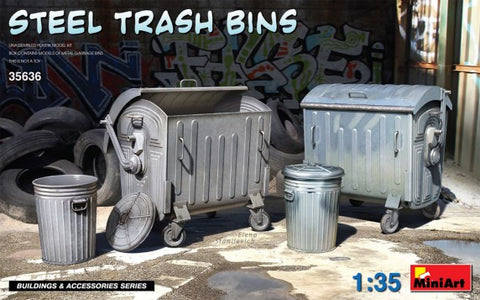 MINIART  1/35 Steel Type Trash Bins (2ea. Dumpster & Can Styles)