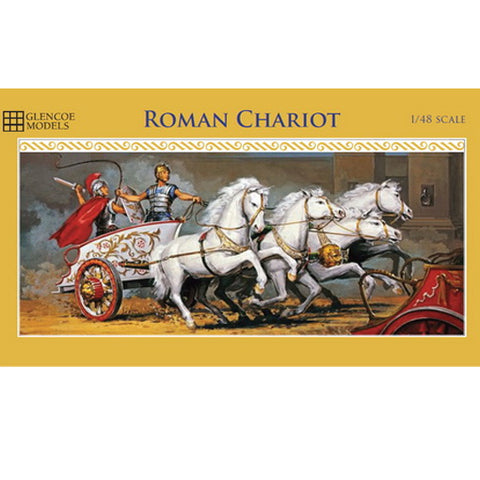 GLENCOE 1/48 Roman Chariot w/4 Horses & 2 Charioteers