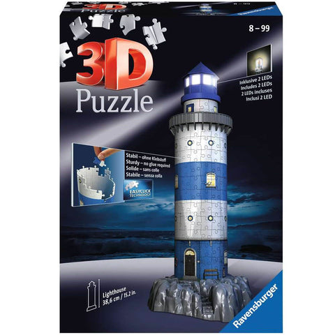 3D-PUZZLES Lighthouse NIGHT PUZZLE
