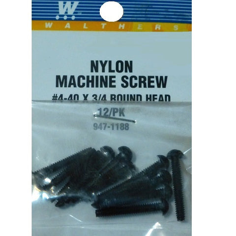SCREW ROUND HEAD NYLON 4-40 3/4"