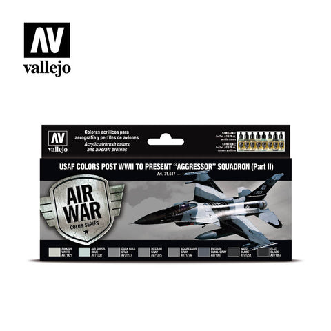 VALLEJO 17ml Bottle USAF Post WWII to Present Aggressor Squadron Part 2 Model Air War Paint Set (8 Colors)