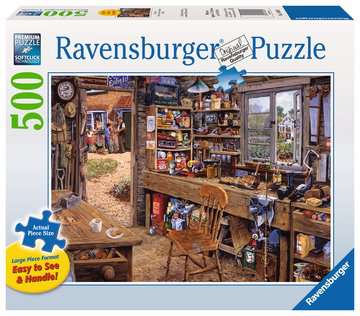 RAVENSBURGER 500-LARGE-PIECE Dad's Shed PUZZLE