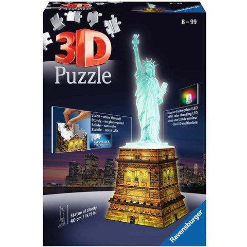 3D-PUZZLES Statue of Liberty NIGHT PUZZLE