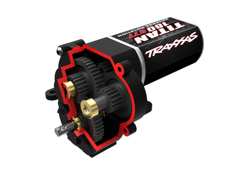 TRAXXAS TRX-4M Transmission, complete (high range (trail) gearing) (16.6:1 reduction ratio)