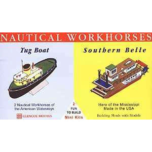 GLENCOE Nautical Workhorses: 1/100 Tug Boat & 1/400 Southern Belle Mississippi Boat