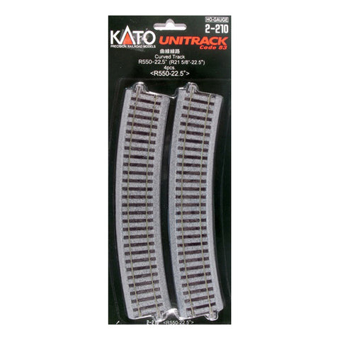 KATO HO  Unitrack R550mm 21-5/8" Radius Curve 22.5-Degree (4)