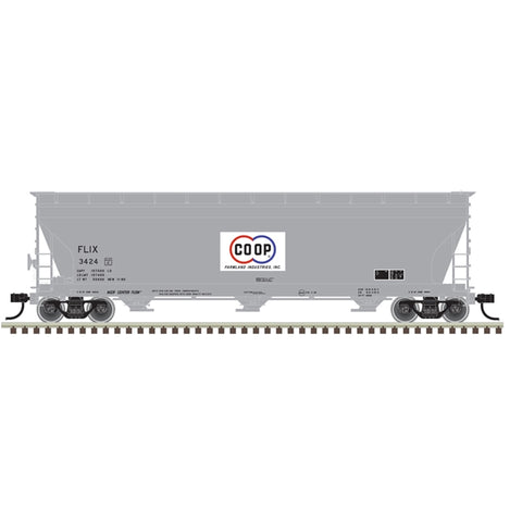 HO 3-BAY COVERED HOPPER FARMLAND #3424