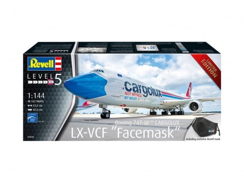 REVELL 1/144 B747-8F CARGOLUX FACEMASK AIRCRAFT
