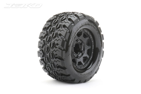 1/10 MT 2.8 King Cobra Tires Mounted on Black Claw Rims,