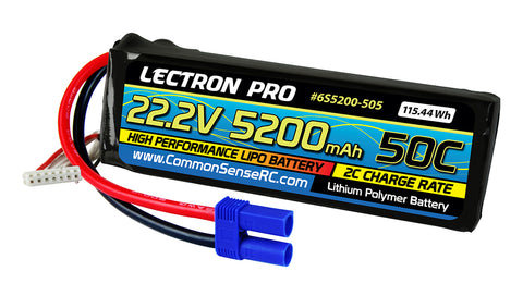 LECTRONPRO LIPO 22.2V 6S 5200mah 50C W/ EC5