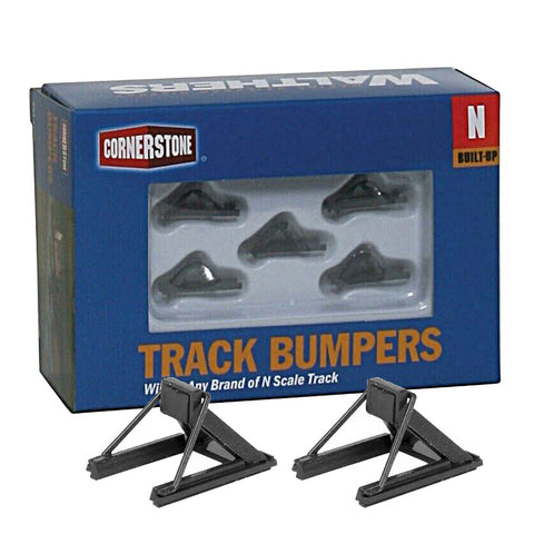 WALTHERS N Track Bumper - Built-ups -- Gray pkg(5)