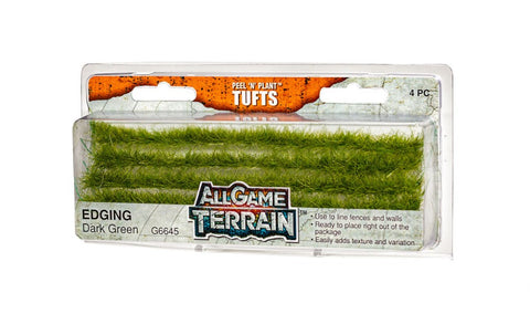 All Game Terrain: Peel 'N Plant Tufts Edging Dark Green