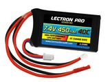 LECTRONPRO LIPO 7.4V 2S 450mah 40C W/ JST & PH2