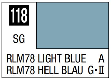 MR HOBBY 10ml Lacquer Based Semi-Gloss Light Blue RLM78