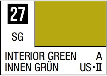 MR HOBBY 10ml Lacquer Based Semi-Gloss Interior Green