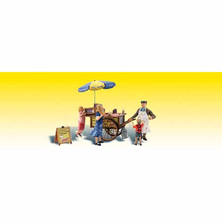 WOODLAND SCENICS HO Figures: Wally's Wiener Wagon