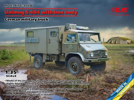 ICM 1/35 German Unimog S404 Military Truck w/Box Body