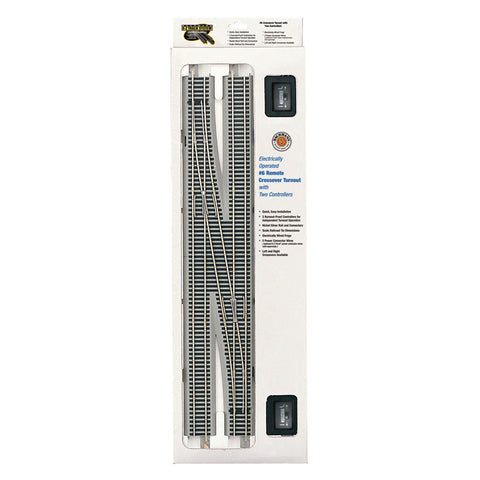 BACHMANN HO E-Z Track Crossover #6 Remote - Left (Gray Roadbed)