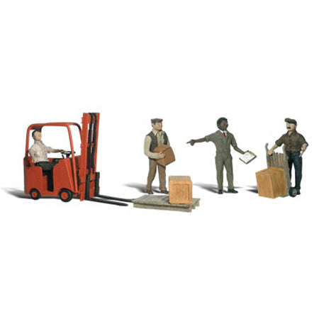 WOODLAND SCENICS N Figures: Workers with Forklift