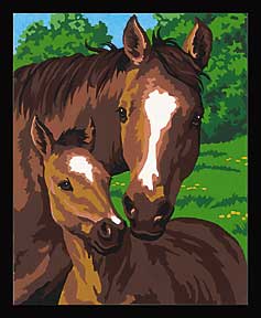 DIMENSIONS Pony & Mother Paint by Number (8"x10")