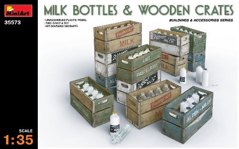 MINIART 1/35 Milk Bottles & Wooden Crates