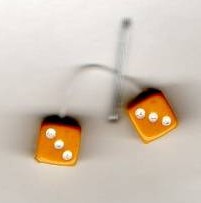 KENS 1/24-1/25 Orange w/White Dots Fuzzi Dice