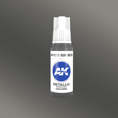 AKI Gun Metal Metallic 3G Acrylic Paint 17ml Bottle