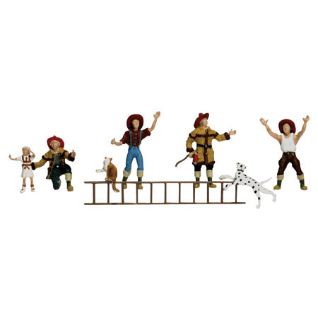 WOODLAND SCENICS HO Figures: Firemen to the Rescue