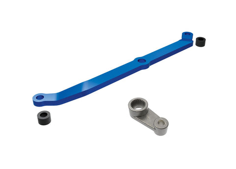 TRAXXAS TRX-4M Steering link, 6061-T6 aluminum (blue-anodized) & servo horn, metal