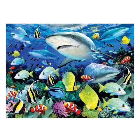 ROYAL&LANGNICKEL  Reef Sharks Paint by Number Age 8+ (11.25"x15.375")