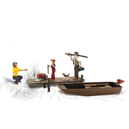 WOODLAND SCENICS HO Figures: Family Fishing