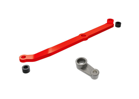 TRAXXAS TRX-4M Steering link, 6061-T6 aluminum (red-anodized) & servo horn, metal